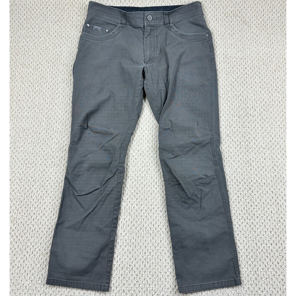 Kuhl Kanvus Pants Fits Mens 34x31 Khaki Vtg Patina Dye Stretch Outdoors Hiking